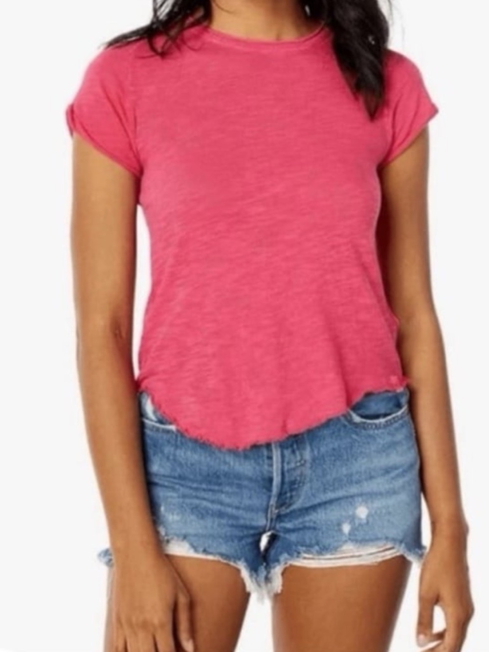Free People x We The Free Be My Baby Tee in Raspberry Pink Top Brand New